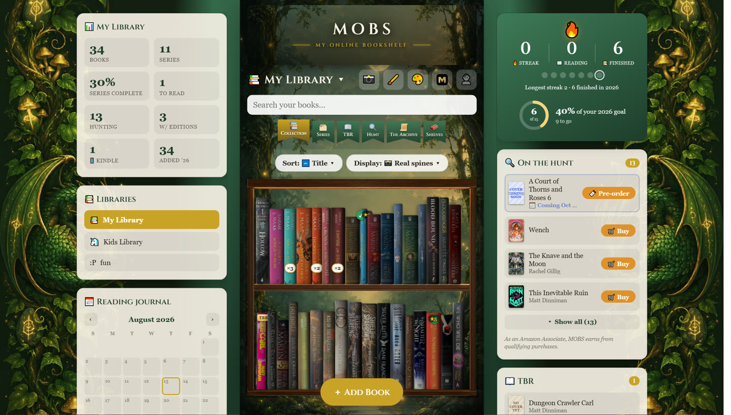 Real book spines on your MOBS shelf